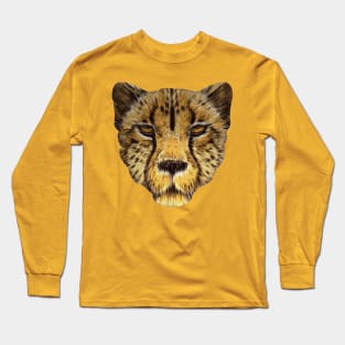 cheetah head design Long Sleeve T-Shirt